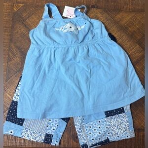 NWT Janie and Jack 4T Patchwork Bermuda Shorts & Floral Tank Top